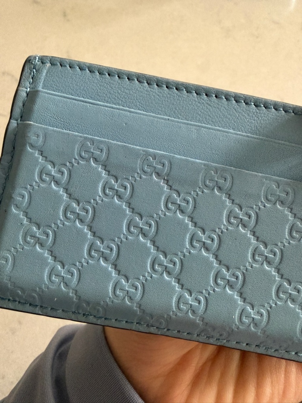 Gucci Blue Microguccissima Cardholder